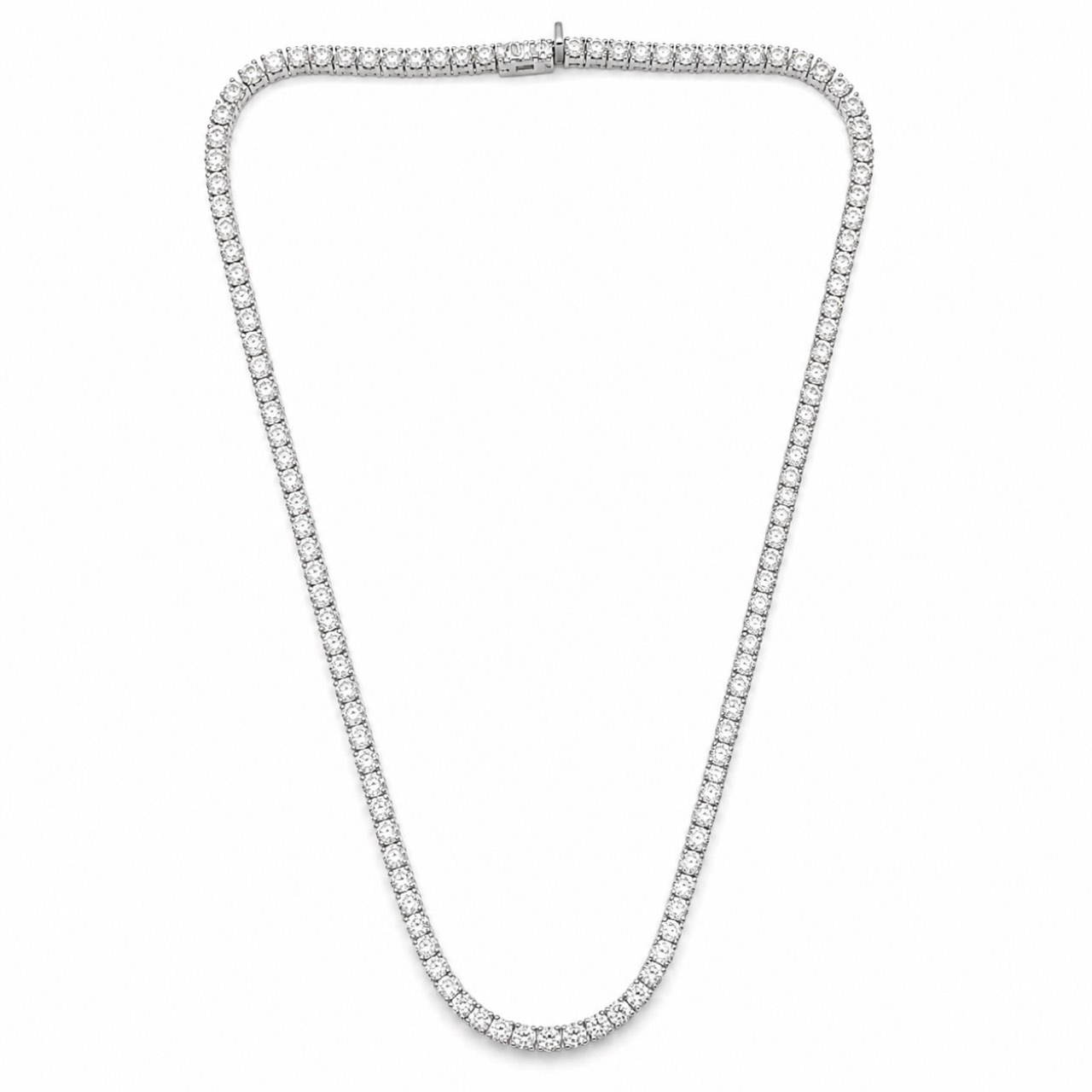 14K White Gold 25.45 Ct. Diamond Tennis Necklace