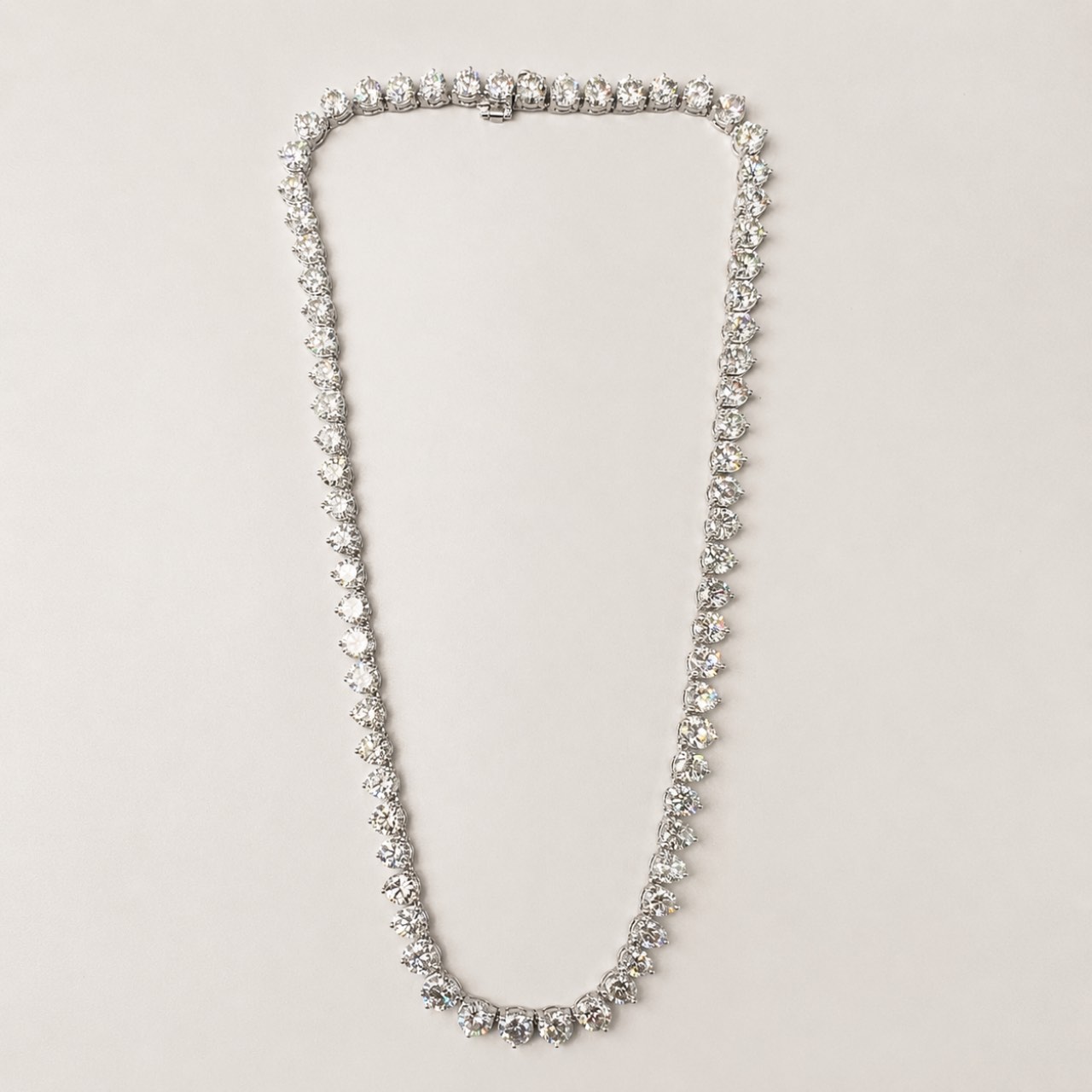 18K White Gold 40.00 Ct. Diamond Necklace