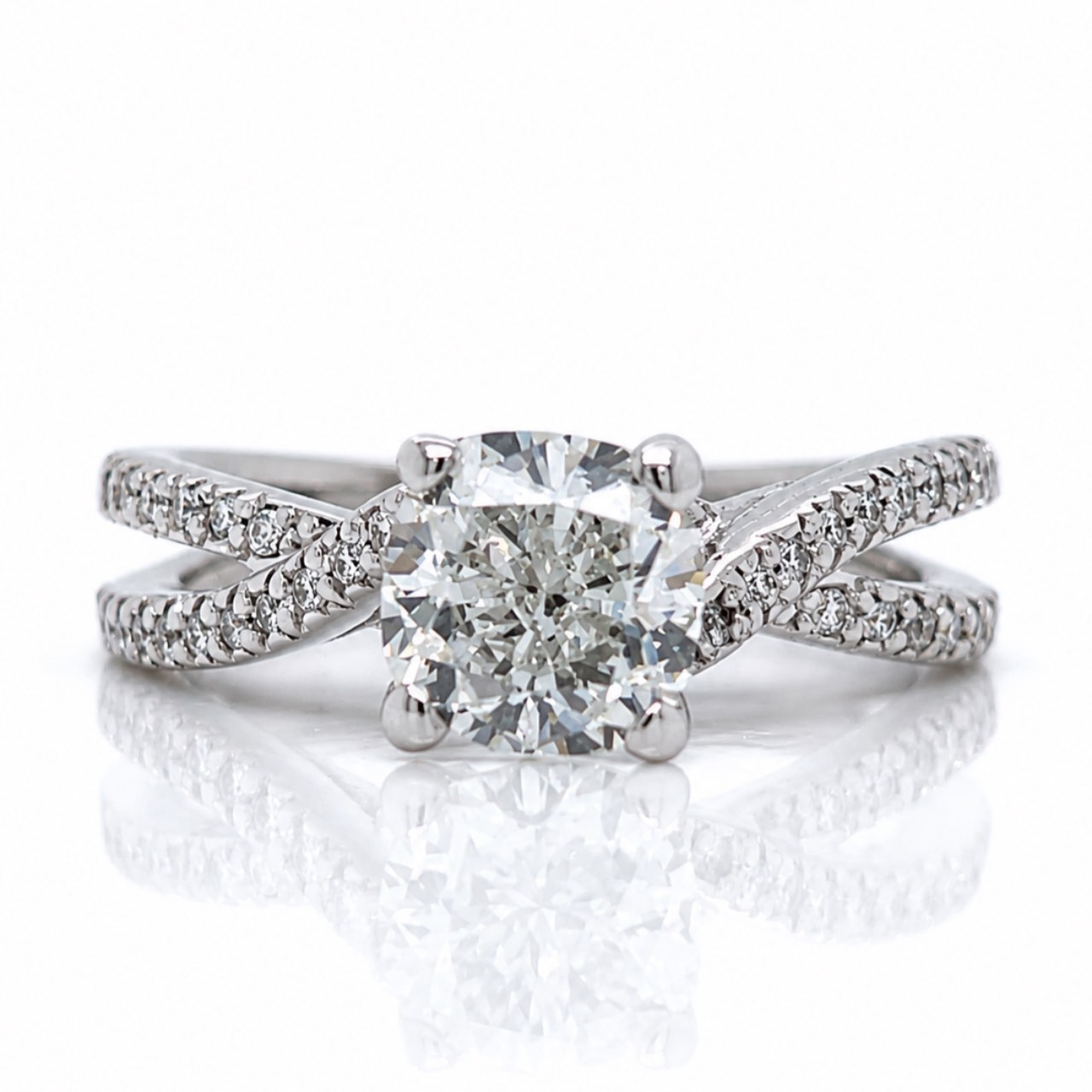 14K White Gold AGS Certified 1.70 Ct. Diamond Ring