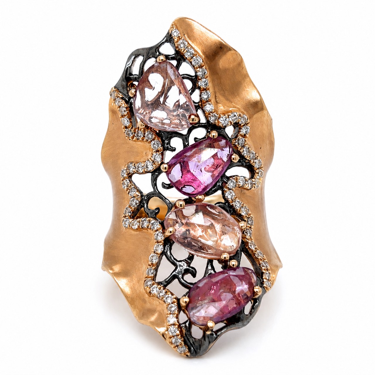 18K Yellow Gold Sapphire & Diamond Ring