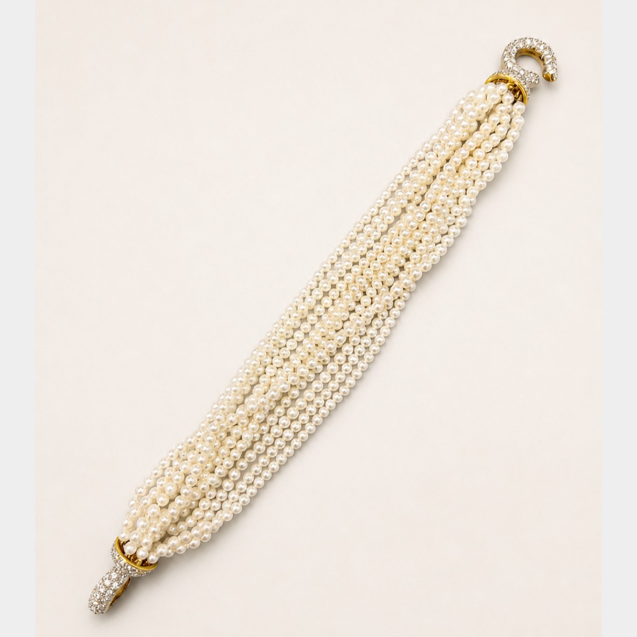 18K Yellow Gold Cultured Pearl & Diamond Bracelet 18K Yellow Gold Cultured Pearl & Diamond Bracelet
