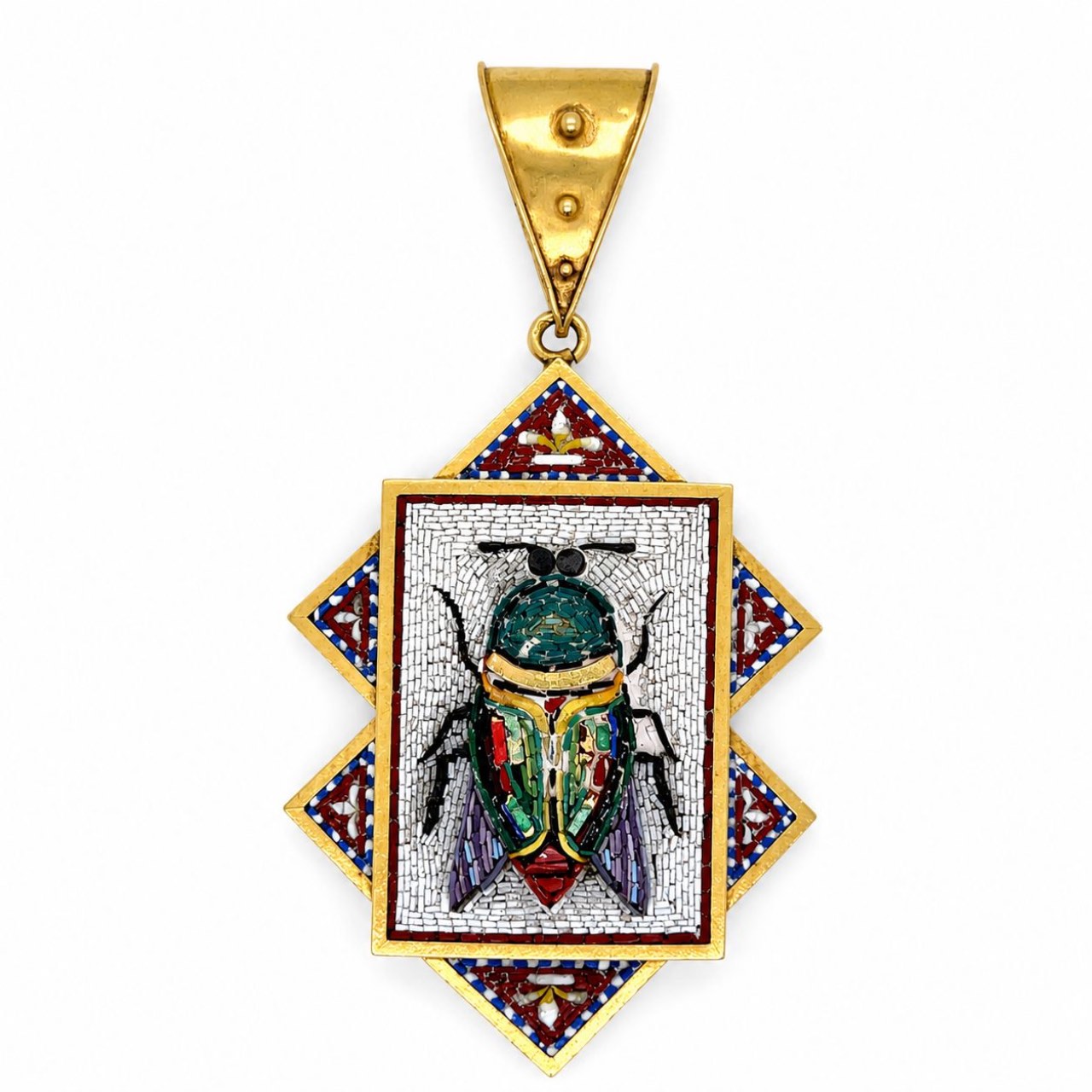 Victorian 18K Yellow Gold Micro-mosaic Locket/Pendant Victorian 18K Yellow Gold Micro-mosaic Locket/Pendant