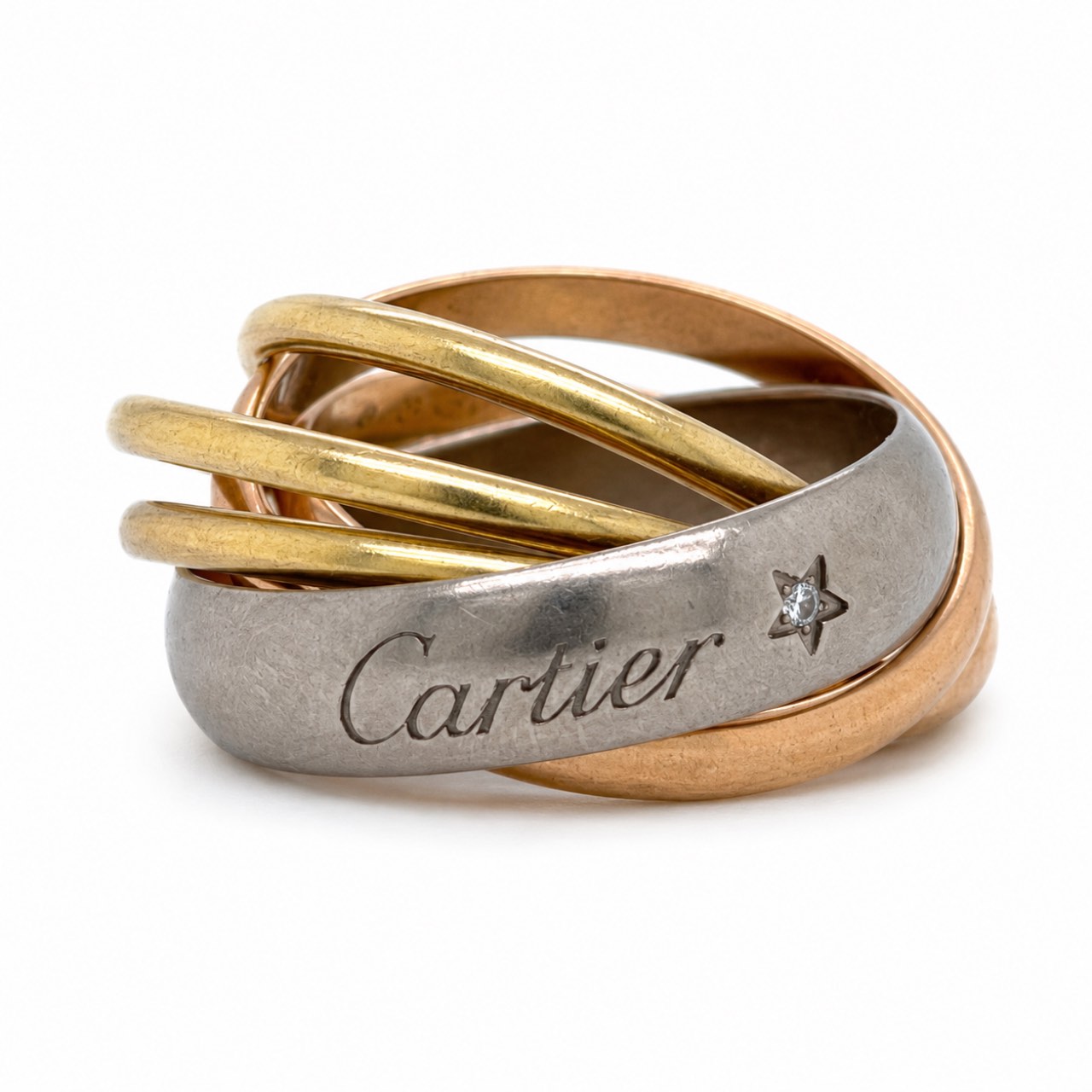 CARTIER 18K White, Rose, and Yellow Gold Trinity Ring CARTIER 18K White, Rose, and Yellow Gold Trinity Ring