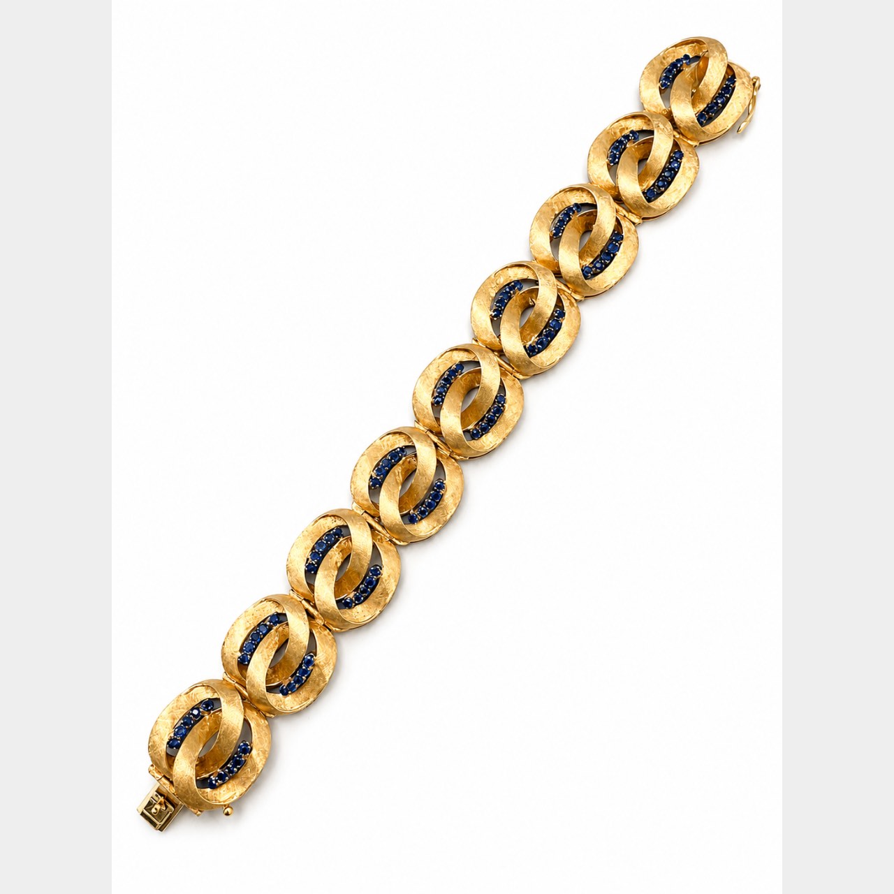 1960’s 18K Yellow Gold Sapphire Bracelet