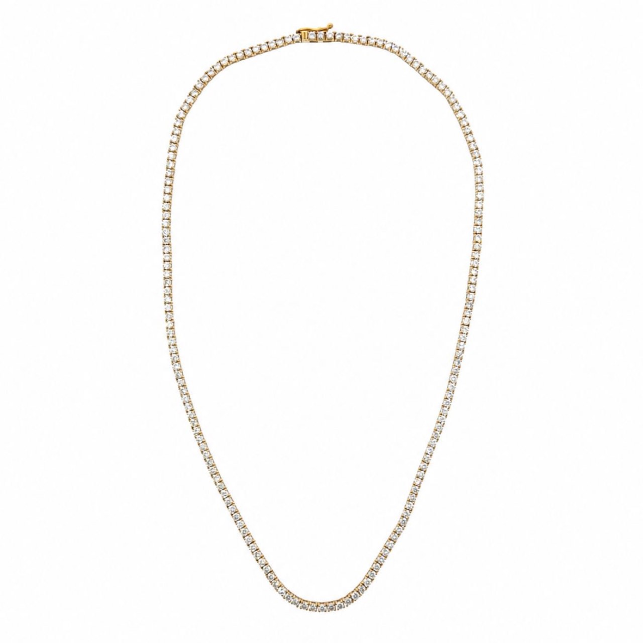 14K Yellow Gold 9.40 Ct. Diamond Tennis Necklace